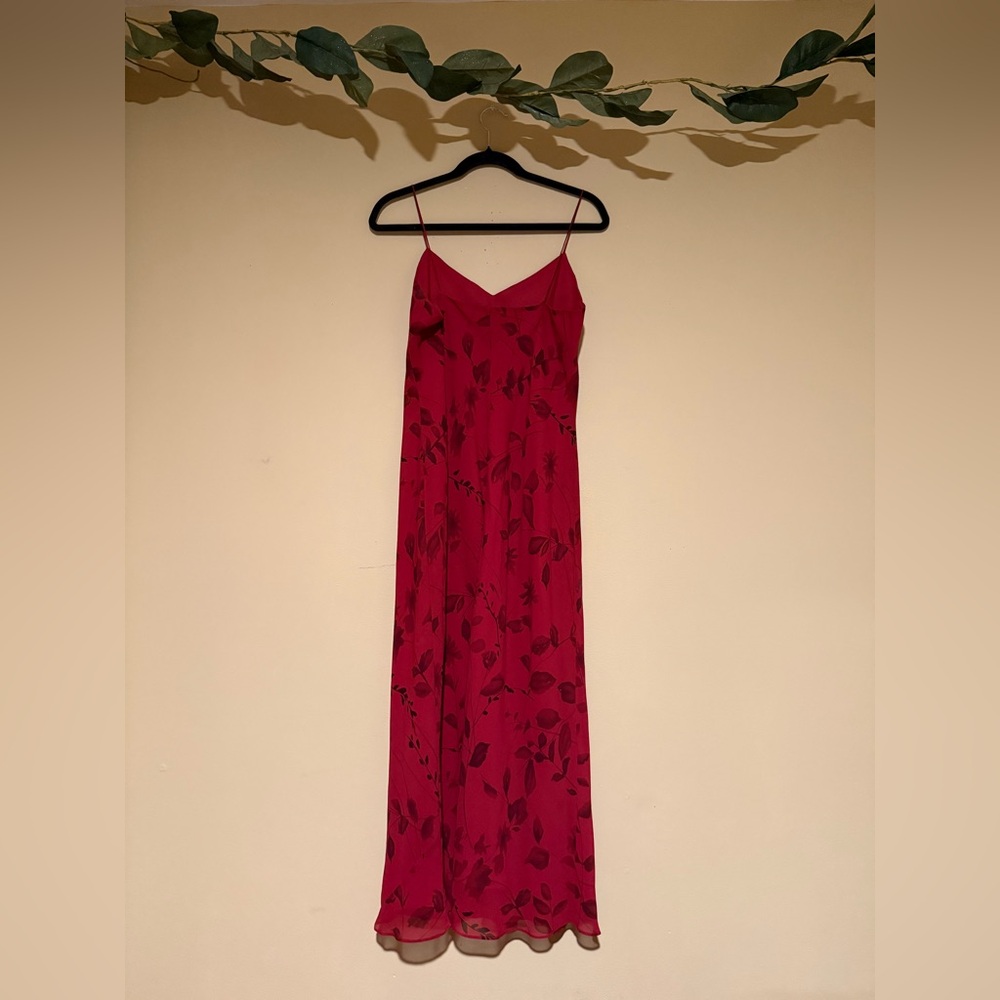 Ann Taylor Red Printed Maxi Dress NWOT